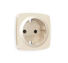 Лицевая панель для электрической розетки с заземлением со шторками QUANT Ambrella Volt OMEGA OP3070_AMB