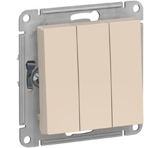 Выключатель встраиваемый трехклавишный (бежевый) Systeme Electric ATN000231