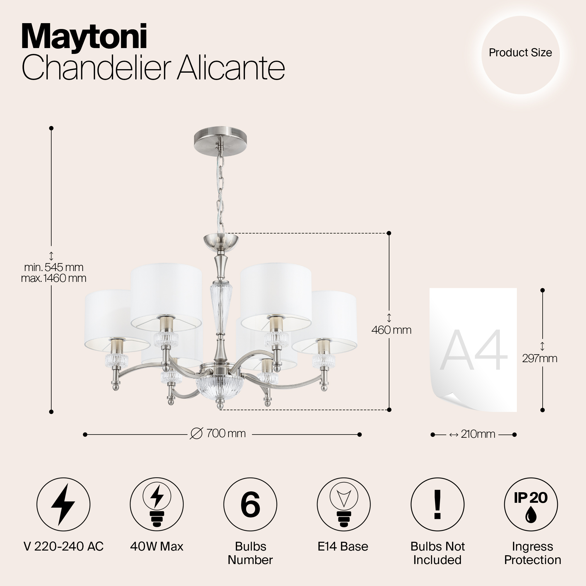 Подвесная люстра Maytoni Alicante MOD014CL-06N_MY