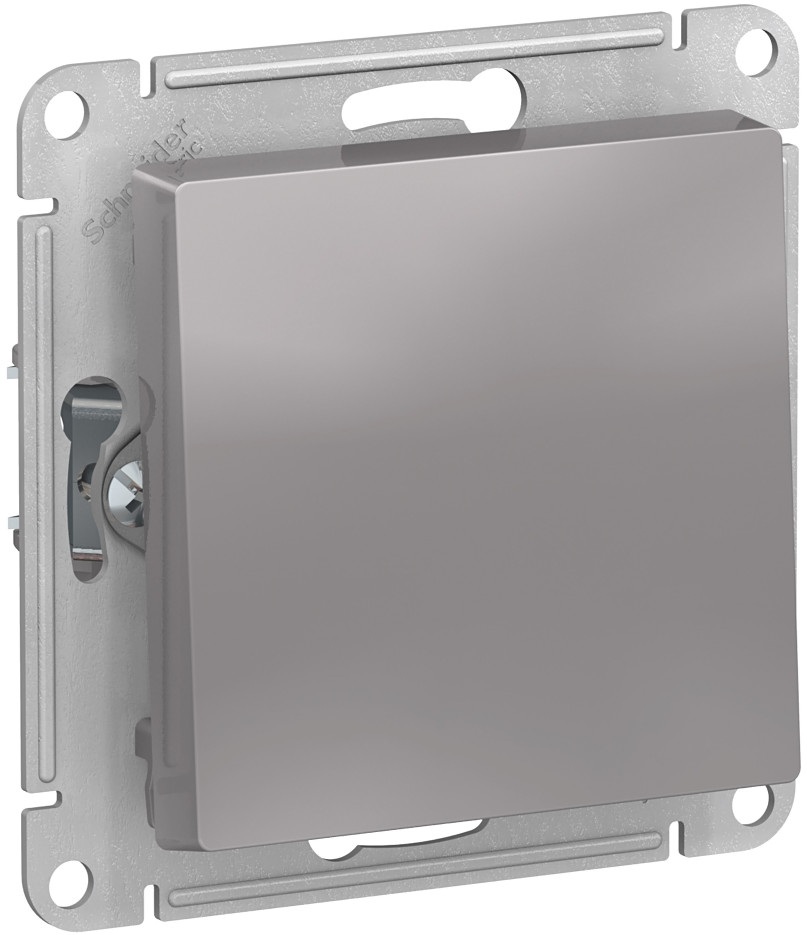 Выключатель встраиваемый с самовозвратом одноклавишный (алюминий) Systeme Electric ATN000315