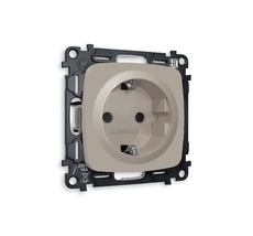 Розетка Ambrella Volt OMEGA с заземлением со шторками 2P+E 16A-250V QUANT MO367010_AMB