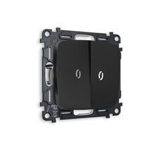 Выключатель двузхлавишный с подсветкой 5600K Ambrella Volt OMEGA QUANT MO804015_AMB