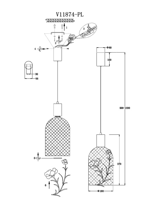 Подвесной светильник светодиодный Moderli V11874-PL_MD