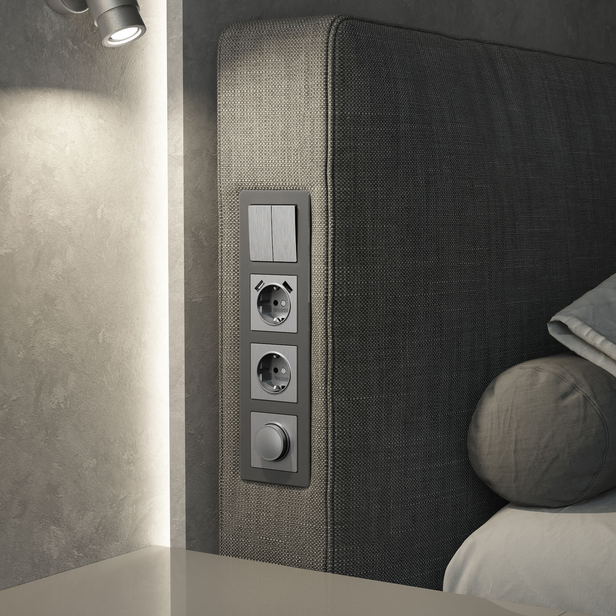 Рамка из акрила на 4 поста Acrylic графит Werkel Acrylic a062132_WR