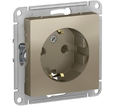Розетка встраиваемая с заземлением (шампань) Systeme Electric ATN000543