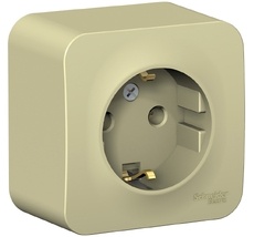 Розетка накладная с заземлением (бежевый) Systeme Electric BLNRA010117