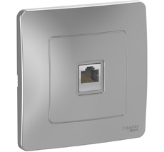 Розетка встраиваемая Ethernet RJ-45 (алюминий) Systeme Electric BLNIS045003