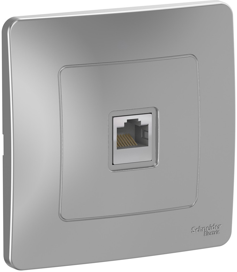 Розетка встраиваемая Ethernet RJ-45 (алюминий) Systeme Electric BLNIS045003