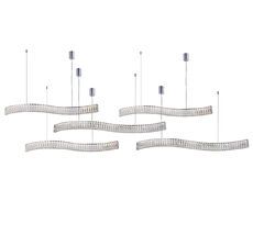 Подвесная люстра Newport Горизонтальная композиция 8240 из пяти одиночных волн хром №70_NP