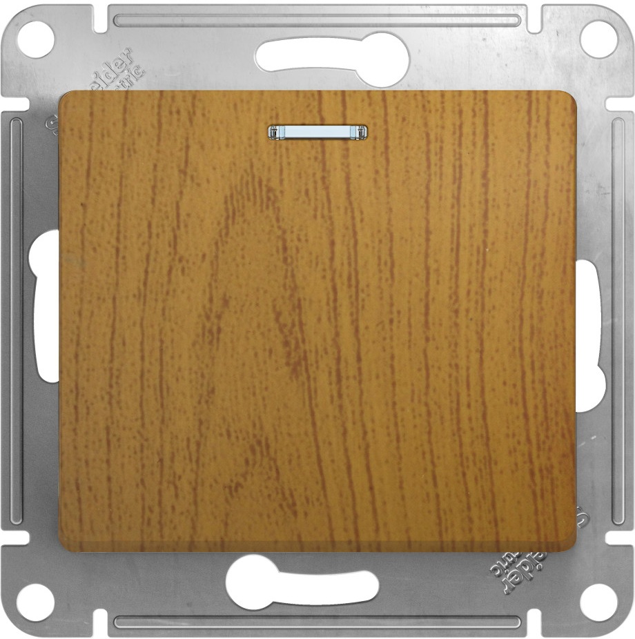 Выключатель встраиваемый одноклавишный с подсветкой (дуб) Systeme Electric GSL000513