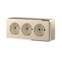 Розетка тройная с заземлением и шторками Gallant (шампань рифленый) Werkel a052594_WR
