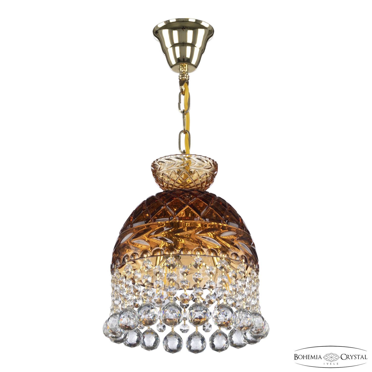 Подвесной светильник Bohemia Ivele Crystal 5478/22 G Amber/M-1F Balls_BI
