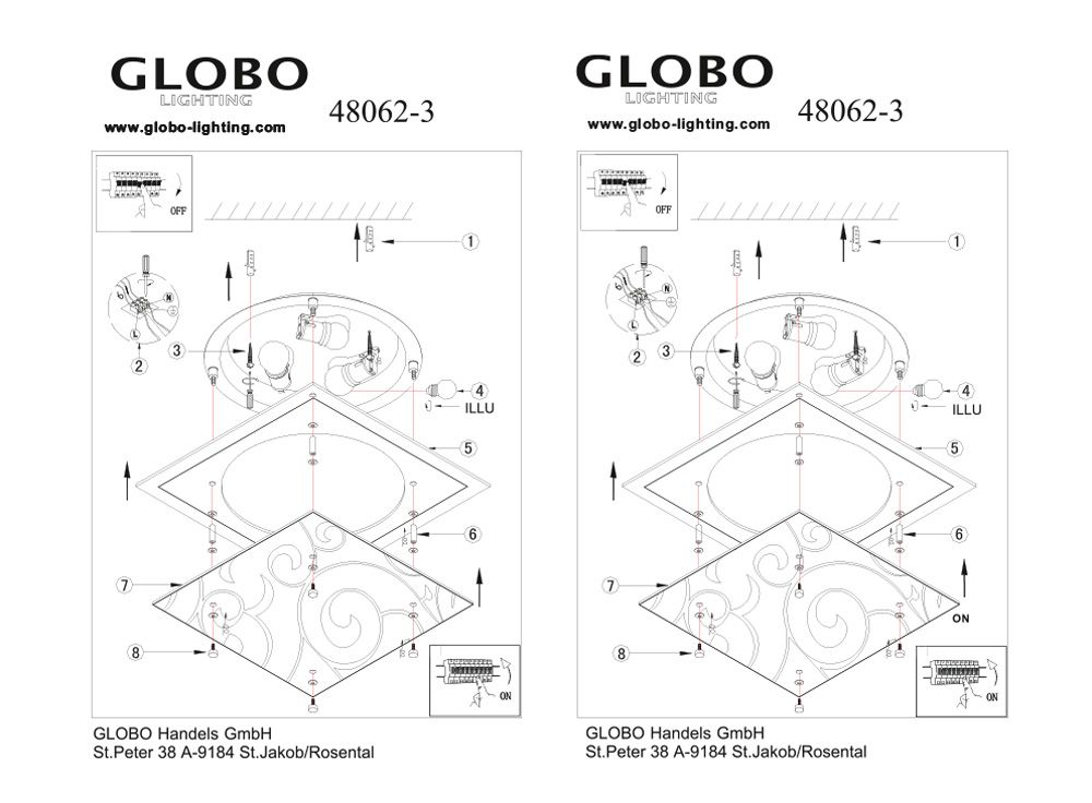 Потолочный светильник Globo Dia 48062-3_GL