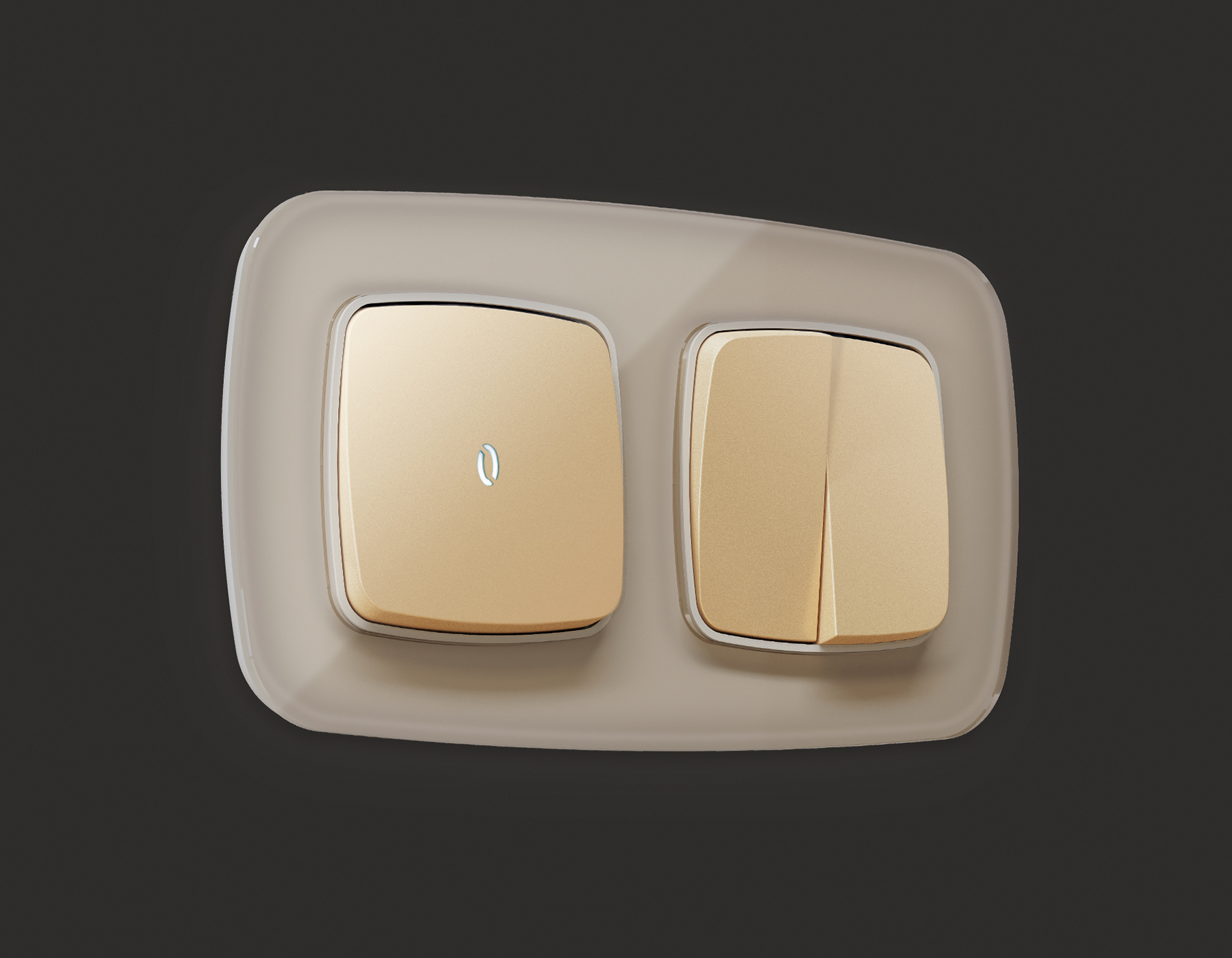 Лицевая панель для 1-клавишных выключателей с подсветкой QUANT Ambrella Volt OMEGA OP6020_AMB