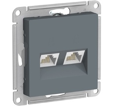 Розетка встраиваемая двойная Ethernet RJ-45 (грифель) Systeme Electric ATN000785