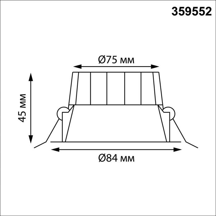 Встраиваемый светодиодный светильник с переключателем цветовой температуры NOVOTECH CLARA 359552