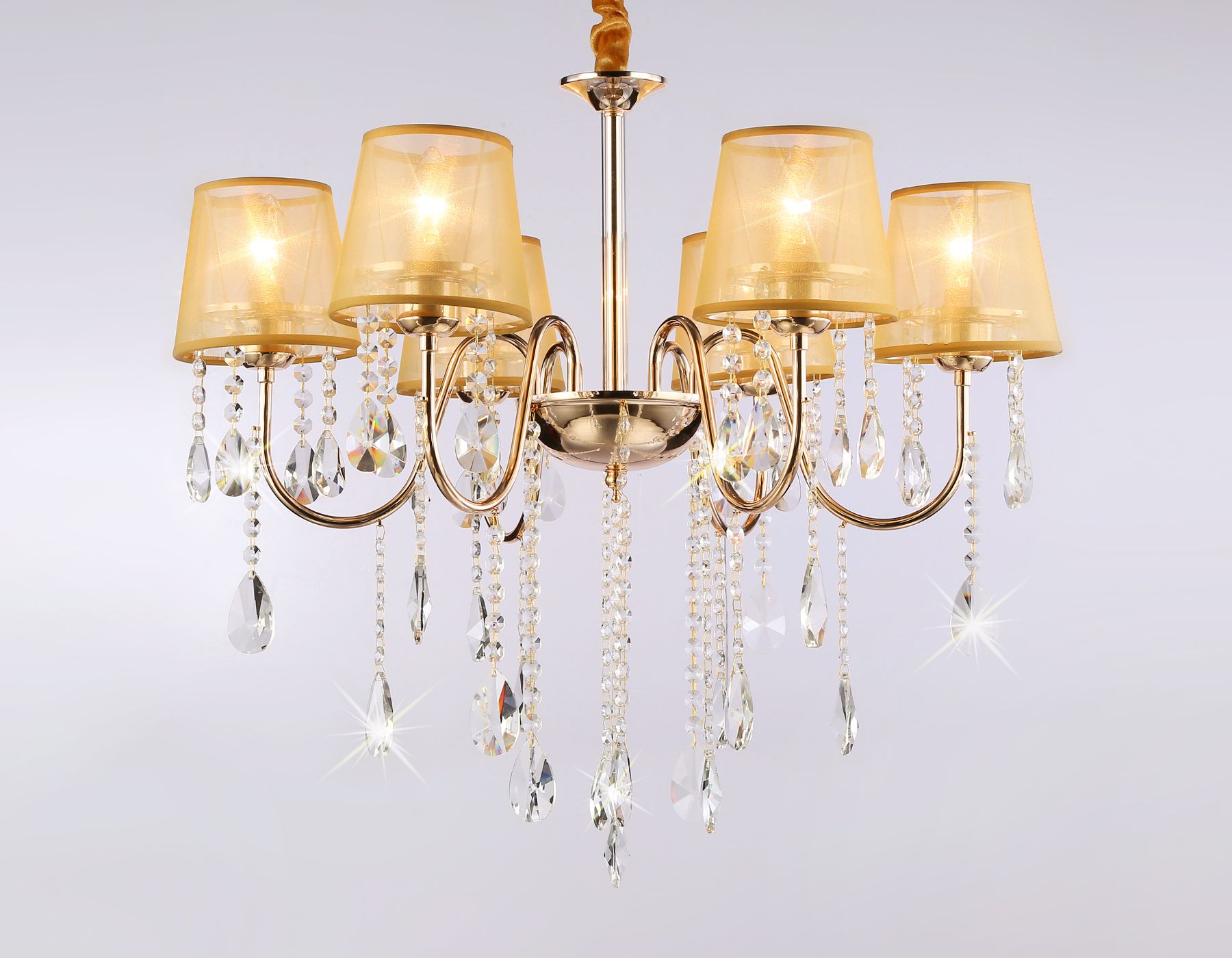 

Подвесная люстра Ambrella light с абажурами и хрусталем Traditional TR4589, TR4589