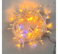 Гирлянда Нить 10м Желтая с Мерцанием Белого Диода 220В, 100 LED, Провод Прозрачный ПВХ, IP54 PST100BLW-10-2Y