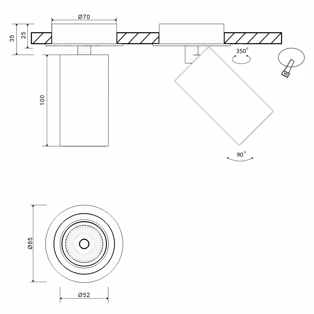 Крепление для светильника MINI VILLY MINI-VL-M4-WH 00-00004866_SW