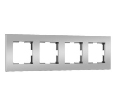 Рамка на 4 поста Slab (серебро матовый) Werkel a062817_WR