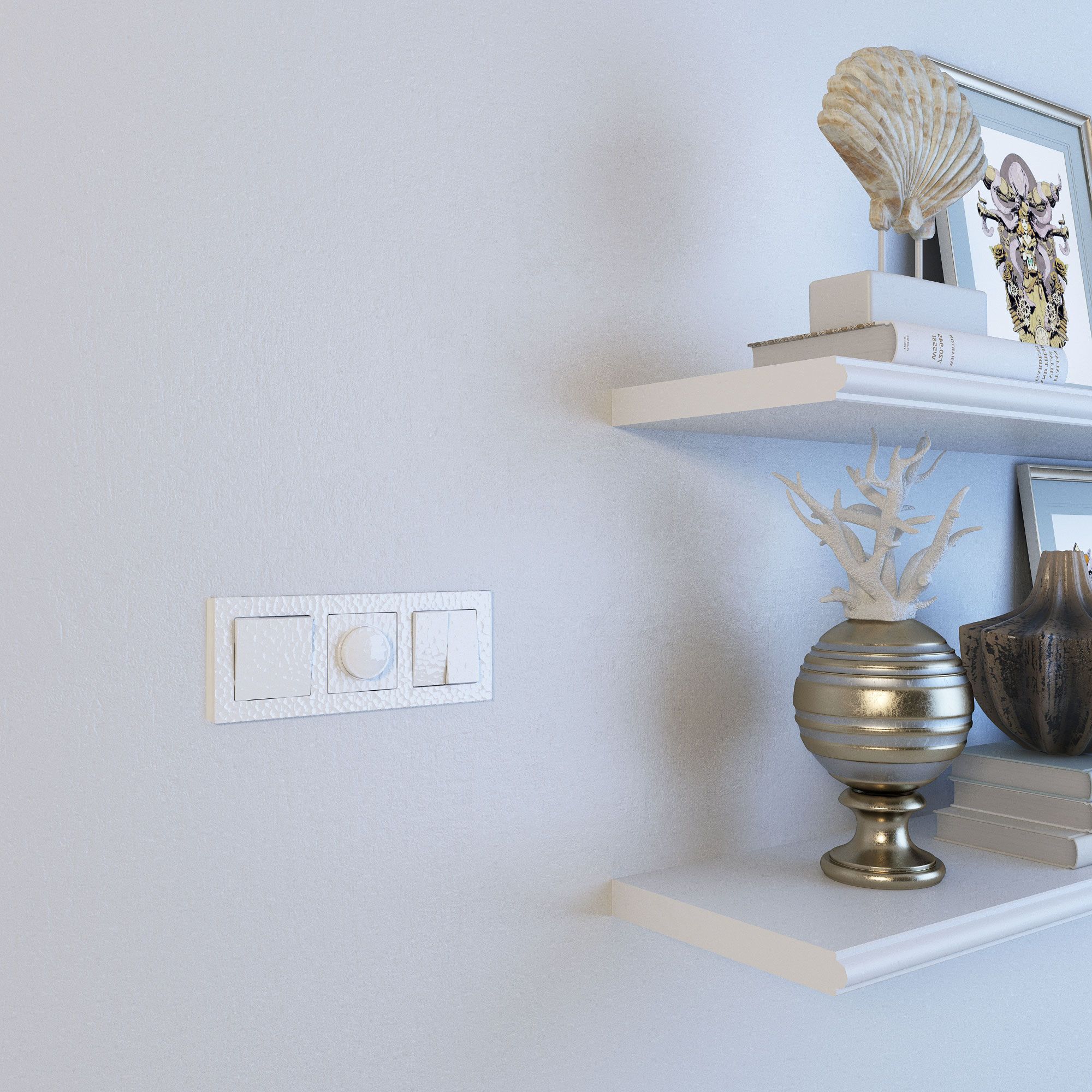 Выключатель одноклавишный проходной (белый) Hummer a052027_WR