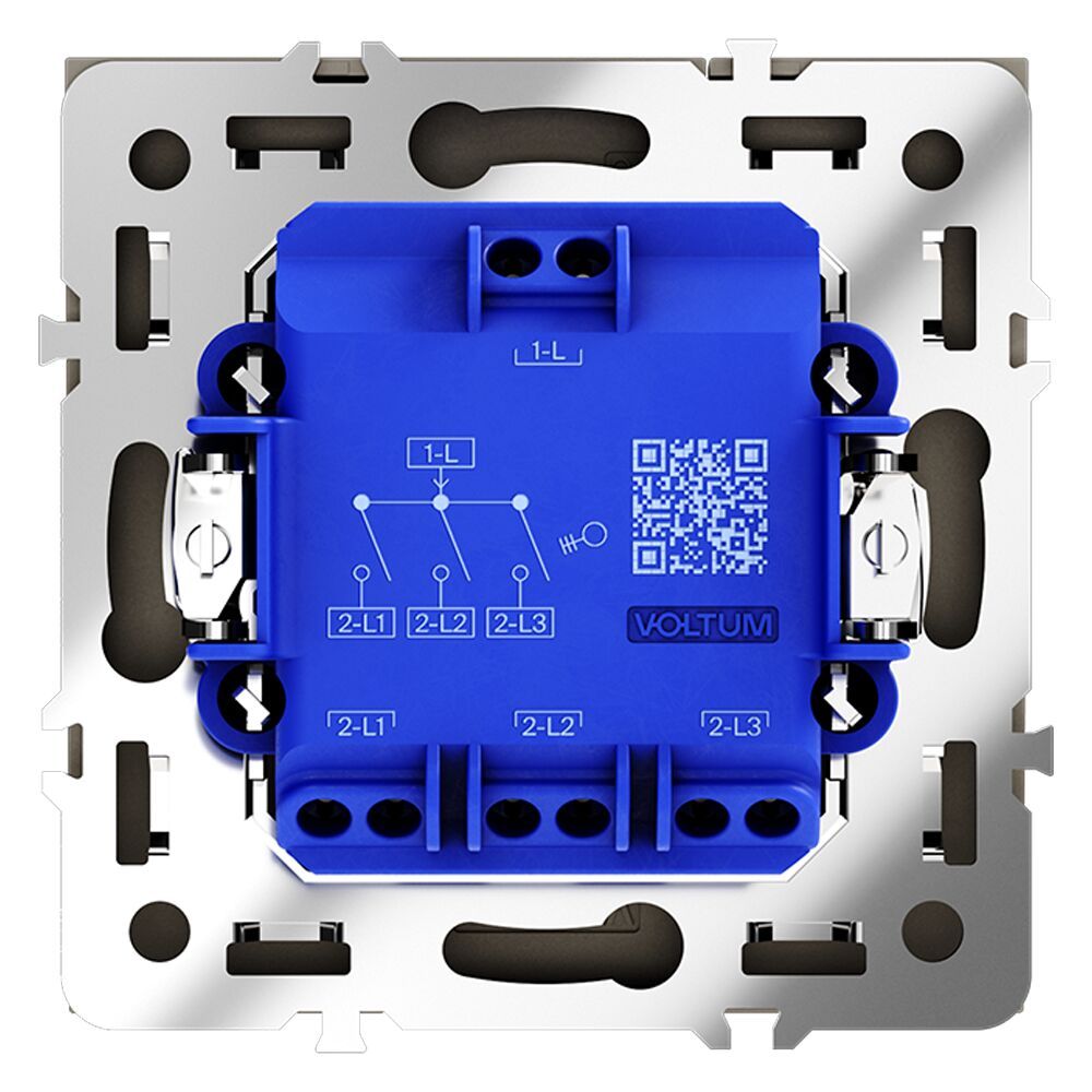 Выключатель встраиваемый VOLTUM S70 трехклавишный 10А VLS030106