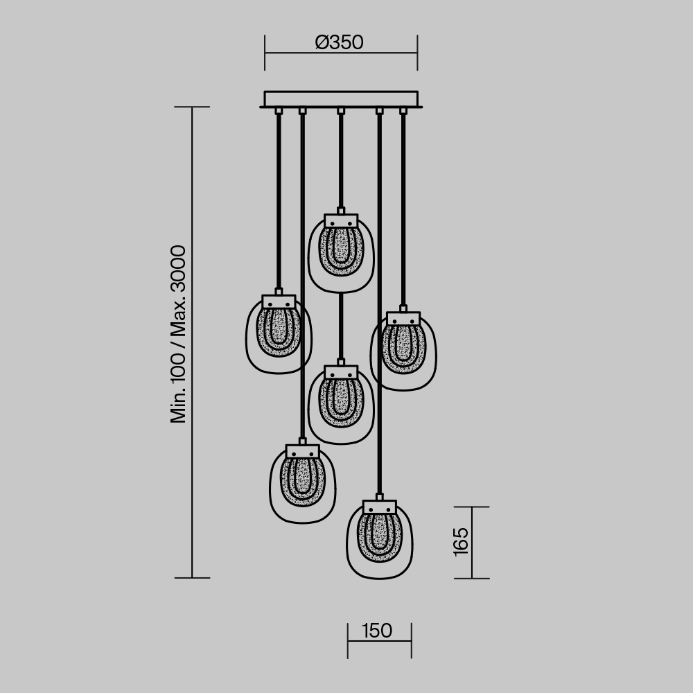 Подвесной светильник Maytoni Biology MOD367PL-L18BBSK_MY