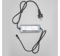 Блок Питания Электронный 150W для Нитей 24В, до 2000 LED, Провод Черный Каучук, IP65 LTC DM-150F-24V