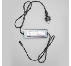 Блок Питания Электронный 150W для Нитей 24В, до 2000 LED, Провод Черный Каучук, IP65 LTC DM-150F-24V