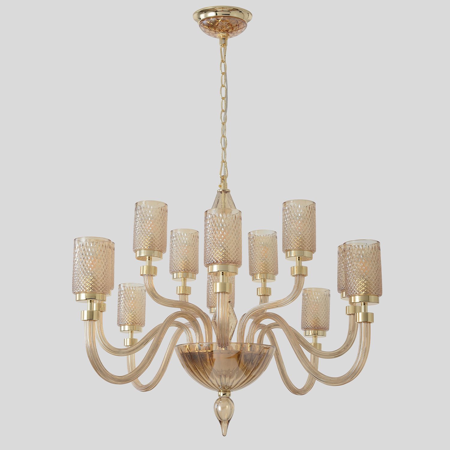 Подвесная люстра Crystal Lux SILVESTRO SILVESTRO SP12 AMBER_CR