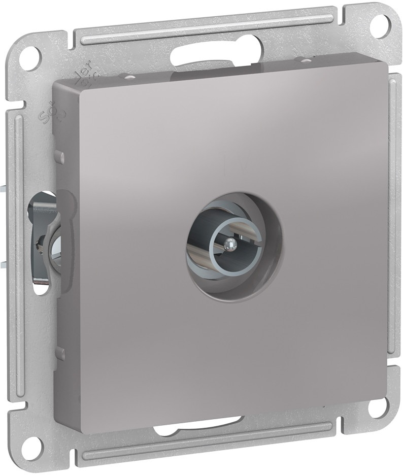 ТВ-розетка встраиваемая проходная (алюминий) Systeme Electric ATN000393