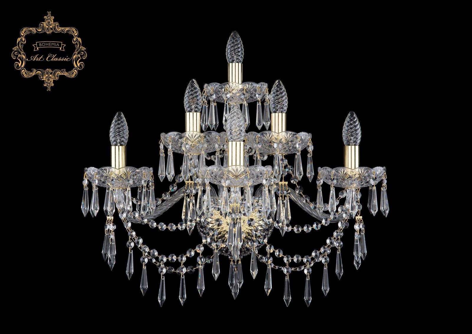

Бра Bohemia Art Classic 10.23.3+2+1.220.XL.Gd.Dr, 10.23.3+2+1.220.XL.Gd.Dr