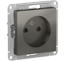 Розетка встраиваемая без заземления со шторками (сталь) Systeme Electric ATN000949