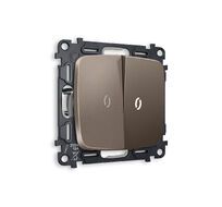Выключатель двузхлавишный с подсветкой 5600K Ambrella Volt OMEGA QUANT MO634015_AMB