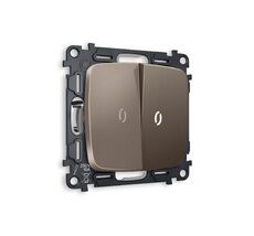 Выключатель двухклавишный проходной с подсветкой 5600K Ambrella Volt OMEGA QUANT MO634035_AMB