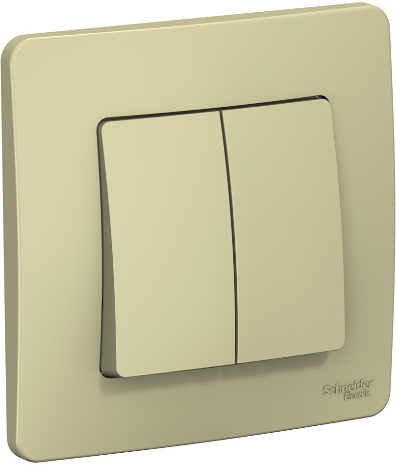 Выключатель встраиваемый двухклавишный (бежевый) Systeme Electric BLNVS010507