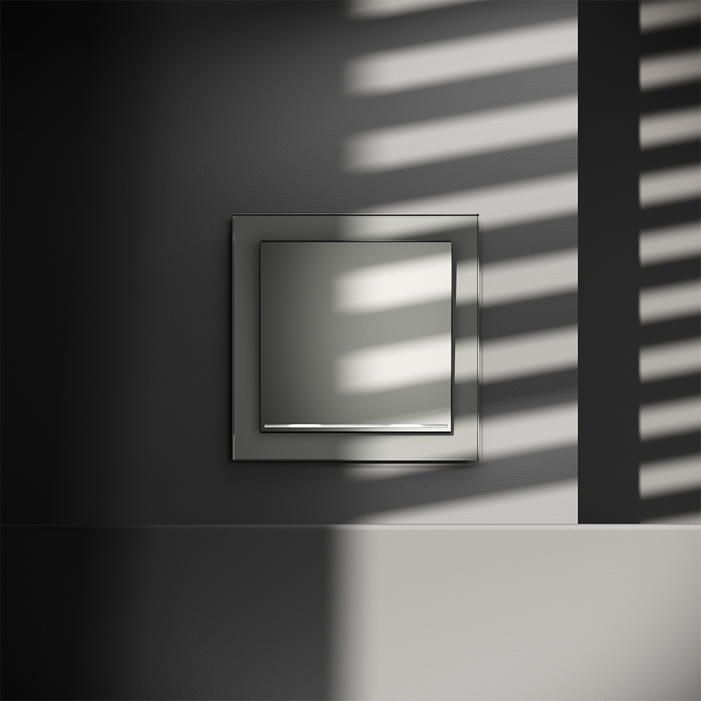 Проходной переключатель встраиваемый VOLTUM S70 одноклавишный с подсветкой 10А VLS010405