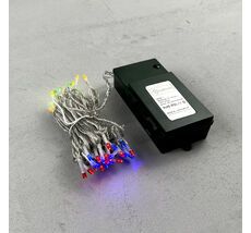 Гирлянда Нить на Батарейках 5м Разноцветная, 50 LED, Провод Прозрачный Силикон, IP65 EST50-4W10-8M