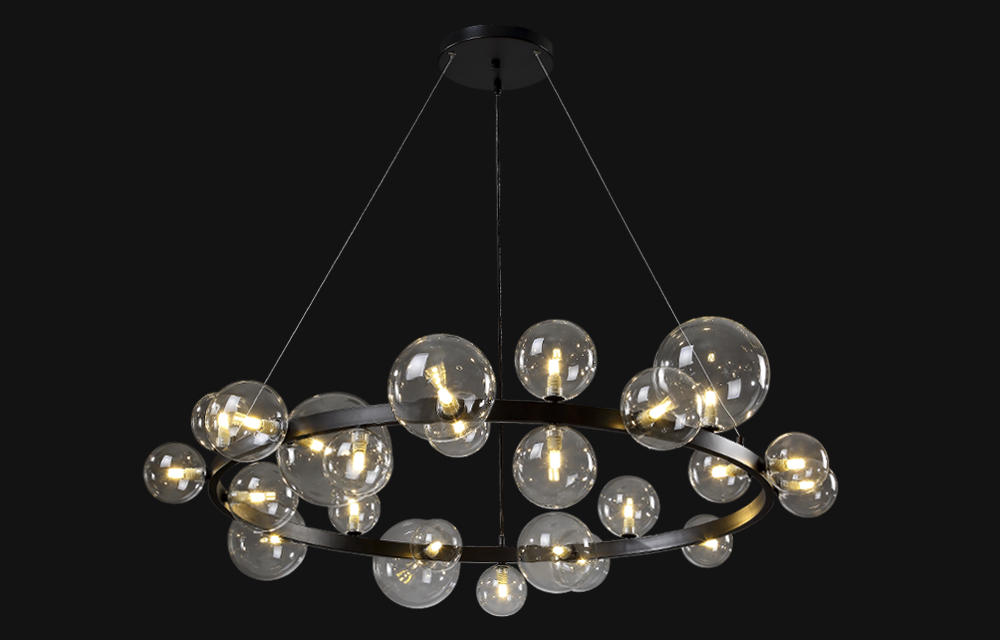 Подвесная люстра Crystallux AGATA AGATA SP24 V2 BLACK/TRANSPARENTE_CR