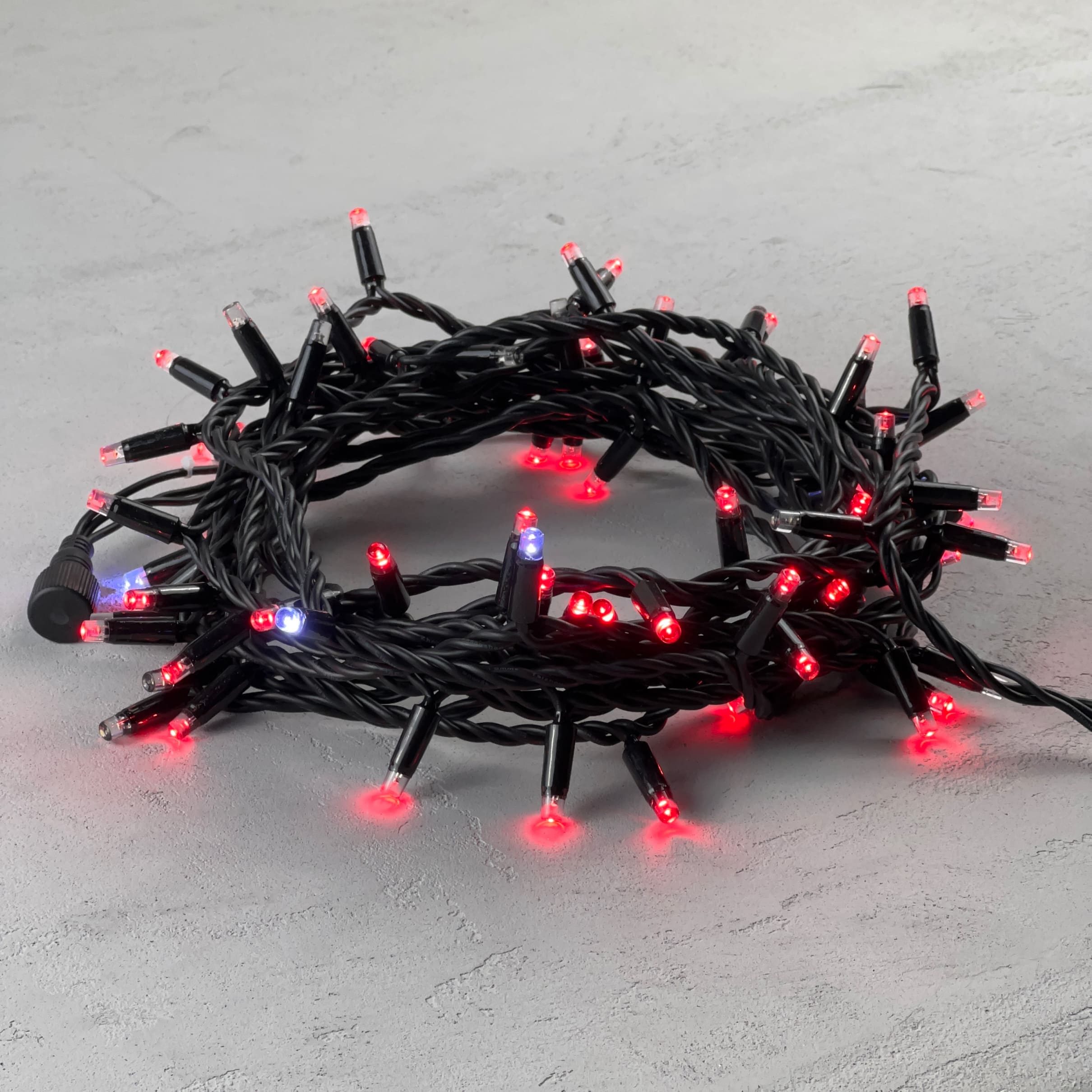 Гирлянда LTC Нить 10м Красная с Мерцанием Белого Диода 220В, 75 LED LL75BLW-1-2R