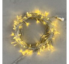 Гирлянда Нить 10м Золотой 24В, 100 LED, Провод Прозрачный ПВХ, IP54 LTC PST100-10-1GL