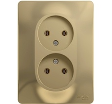 Розетка встраиваемая двойная без заземления (титан) Systeme Electric GSL000420