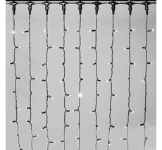 Гирлянда Занавес 2 x 2 м Тепло-Белый 220В, 400 LED, Провод Черный Каучук 2,3мм, IP65 LTC ECO402-1-2WW