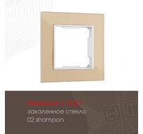 Рамка из закаленного стекла на 1 пост Arte Milano 503.02-1.shampan