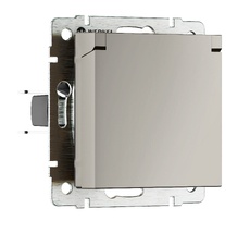 Встраиваемая розетка с заземлением, шторками и защитной крышкой Werkel a069464_WR