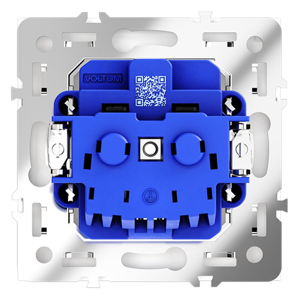 Розетка встраиваемая VOLTUM S70 с заземлением и защитными шторками, 16А VLS040203