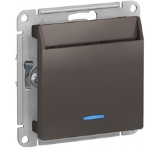 Карточный выключатель одноклавишный с подсветкой встраиваемый (мокко) Systeme Electric ATN000667