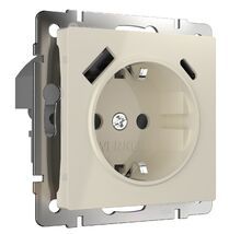 Розетка с быстрой зарядкой USB Type A+С слоновая кость Werkel a056273_WR