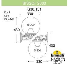 Уличный настенный светильник FUMAGALLI BISSO G30.131.000.VXF1RDN