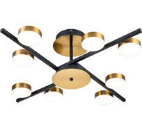 Люстра потолочная с пультом на 8 лампочек (+ночной режим) с пультом на штанге 10266/8 LED*120W Black/Brass Escada 10266/8LED_ESC